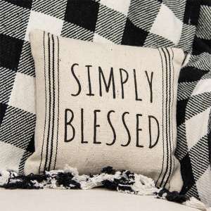Simply Blessed Striped Natural Pillow 15557