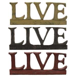 Resin Sign "LIVE" - 3 asst. #16007