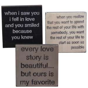 4" Square Sign - LOVE STORY #32779