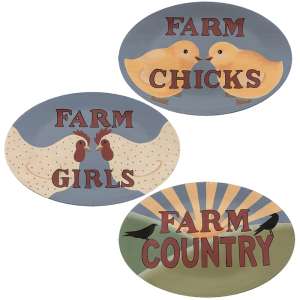 Farm Girl Plates - 3 asst. #33610