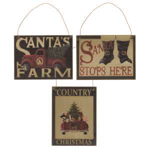 Santa's Farm Ornaments - 3 asst. #33886