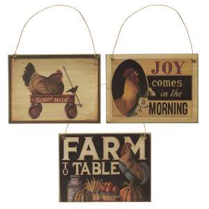 Farm to Table Ornament - 3 asst. #33888