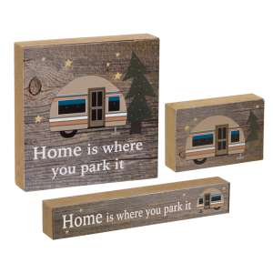 Home Is Where You Park It Blocks - Set of 3 #34192