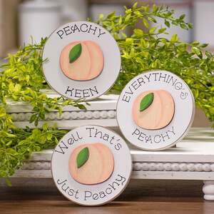 Peachy Keen Mini Round Easel Sign, 3 Asstd. #36039Peachy Keen Mini Round Easel Sign, 3 Asstd. #36039