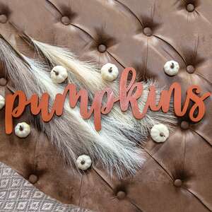 Orange "Pumpkins" Hanging Script Sign 36356