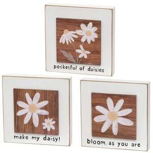 Bloom As You Are Daisy Layered Block, 3 Asstd.
