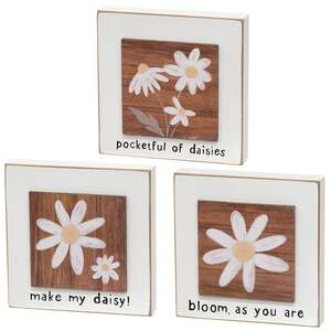 Bloom As You Are Daisy Layered Block, 3 Asstd. #37581