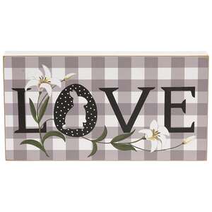 Buffalo Check Lily & Bunny "Love" Box Sign