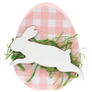 Hopping Bunny Pink Plaid Egg Sitter #37630
