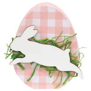 Hopping Bunny Pink Plaid Egg Sitter