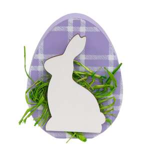 Sitting Bunny Purple Plaid Egg Sitter