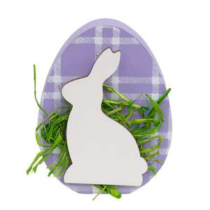 Sitting Bunny Purple Plaid Egg Sitter #37631