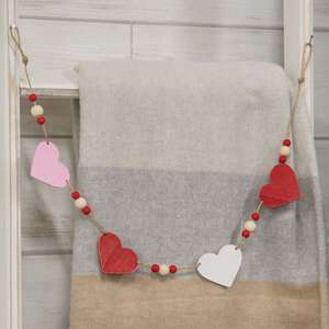 Beaded Wooden Hearts Mini Garland 37665;