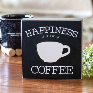 Happiness is a Cup of Coffee Box Sign 37668;