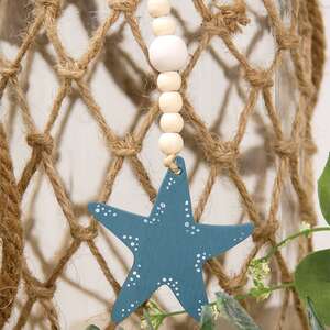 Wooden Beaded Starfish Ornament 37690;