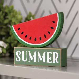 Watermelon on "Summer" Wooden Sitter 37694