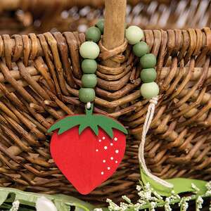 Wooden Beaded Strawberry Ornament 37696