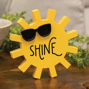 Sun "Shine" Wooden Sitter with Sunglasses 37710;