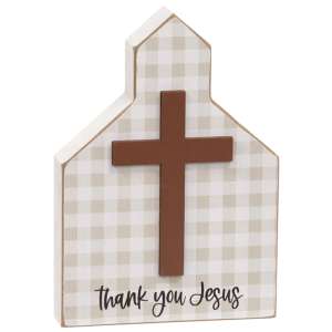Thank You Jesus Church Block Sitter #37716