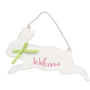 "Welcome" Hanging Bunny Sign