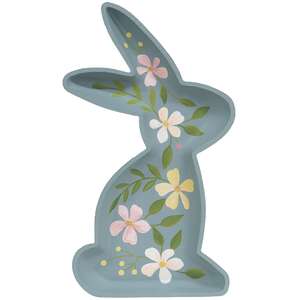 Wooden Floral Bunny Tray