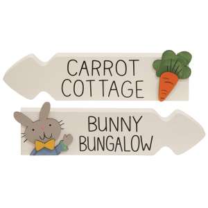 Carrot Cottage Bunny Bungalow Arrow Sitter, 2 Asstd. #37758