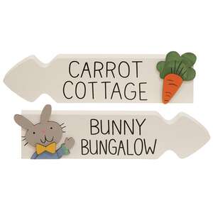 Carrot Cottage Bunny Bungalow Arrow Sitter, 2 Asstd.