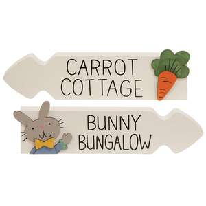 Carrot Cottage Bunny Bungalow Arrow Sitter, 2 Asstd. #37758