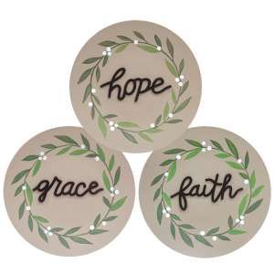 Grace, Faith, Hope Vine Plate, 3 Asstd. #37829