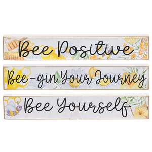 Watercolor Bee Floral Mini Stick, 3 Asstd.