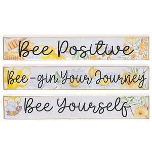 Watercolor Bee Floral Mini Stick, 3 Asstd. #37845