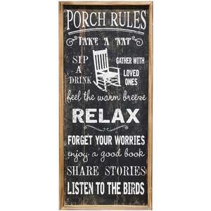 Porch Rules Wooden Sign
