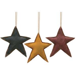 Fabric Star Ornaments - 3/Set - # 90411