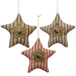 Ticking Button Star Ornaments