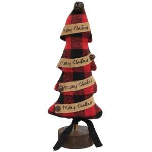 Merry Christmas Buffalo Check Fabric Tree #CS38650
