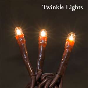 Twinkle Lights - Super Bright Teeny Bulbs - Brown Cord #HL1405