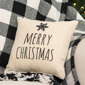 Merry Christmas Snowflake Natural Pillow 15548