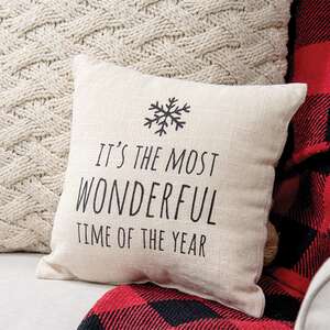 It's The Most Wonderful Time Natural Pillow 15552