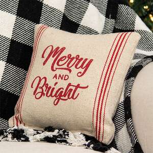 Merry & Bright Red Striped Pillow 15660