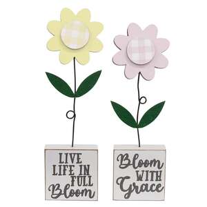 2 Set, Full Bloom With Grace Daisies on Base