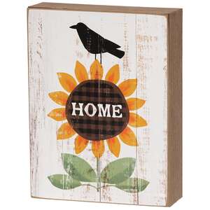 Crow & "Home" Sunflower Box Sign