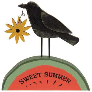 Sweet Summer Crow & Watermelon Sitter