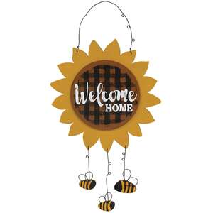 "Welcome Home" Sunflower & Bees Hanger
