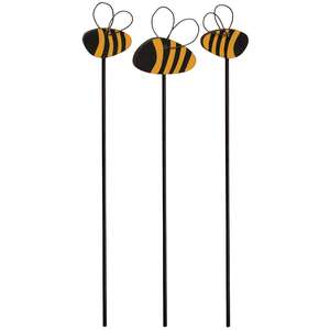 3 Set, Wooden Bumblebee Plant Pokes #37617