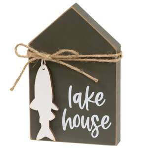 Lake House Wooden Block Sitter #37626