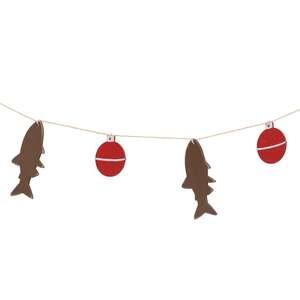 Fish & Bobber Wooden Mini Garland #37666