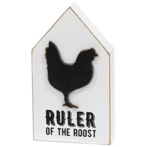 Ruler of the Rooster Wooden Block Sitter #37674