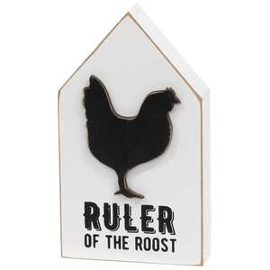 Ruler of the Rooster Wooden Block Sitter