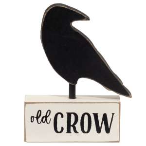 Wooden Old Crow on Base Sitter #37677