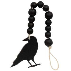 Wooden Beaded Crow Ornament #37681